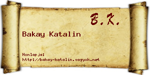 Bakay Katalin névjegykártya